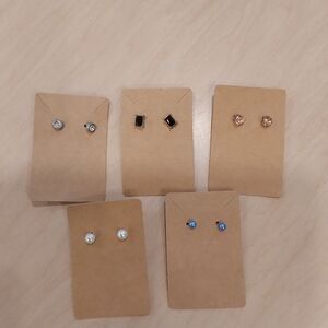 Set of Five Stud Earrings
